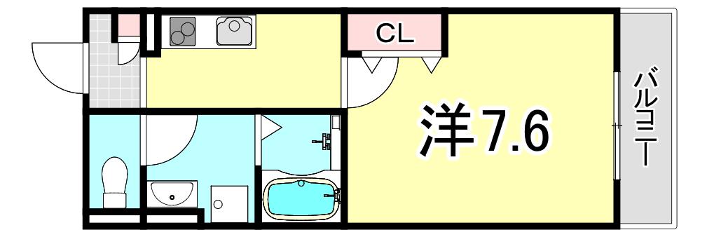 リアフラッツ上ヶ原(1K/3階)の間取り写真