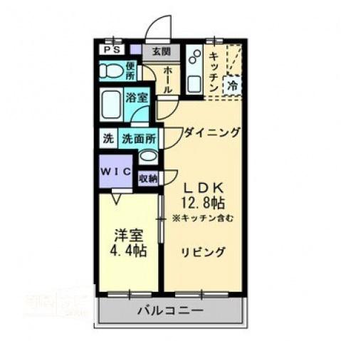 N・O青江(1LDK/2階)の間取り写真
