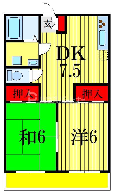 メゾン寿(2DK/3階)の間取り写真