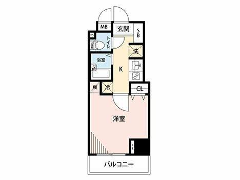 メインステージ西新宿(1K/10階)の間取り写真