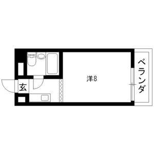 ビラ三秀植田(ワンルーム/4階)の間取り写真