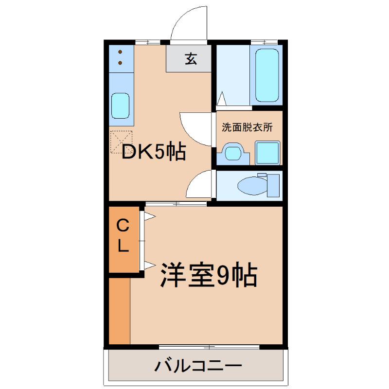 D-HOUSEI(1DK/2階)の間取り写真