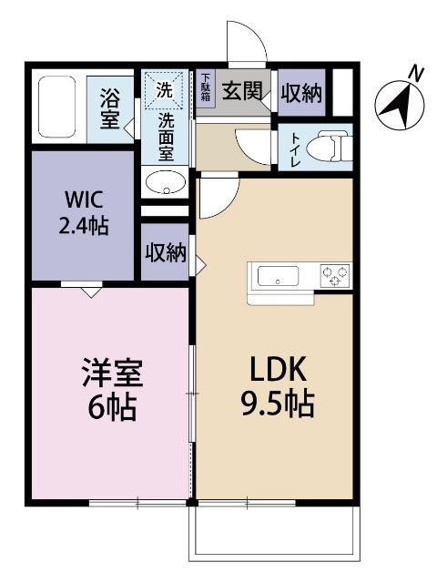 EL・AMOR(1LDK/2階)の間取り写真