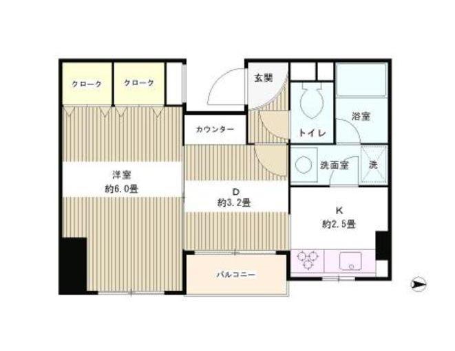 四ツ谷HOUSE(1DK/2階)の間取り写真