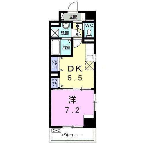 サンフィールド III(1DK/3階)の間取り写真