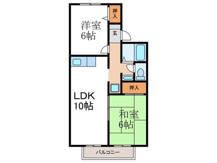 セジュール久我(2LDK/2階)の間取り写真