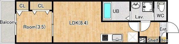 ジーメゾンペルラ(1LDK/3階)の間取り写真