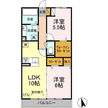 ベルシア(2LDK/3階)の間取り写真
