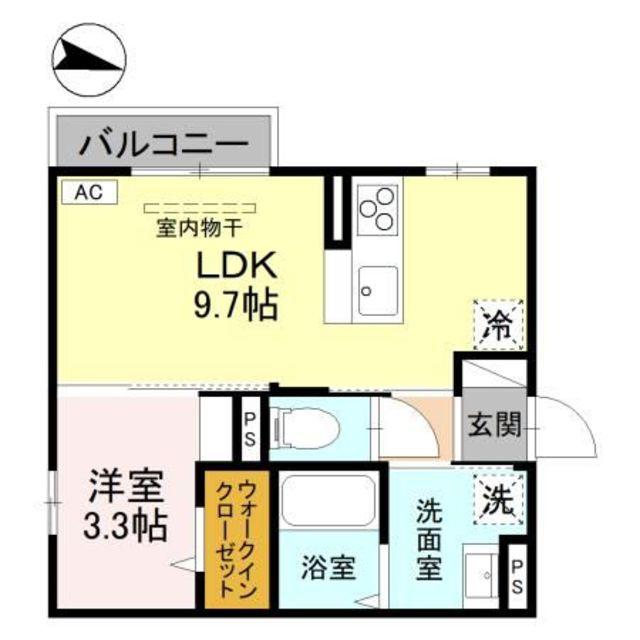 セレニテ(1LDK/2階)の間取り写真