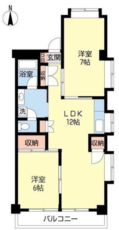ユーパレス田柄(2LDK/3階)の間取り写真