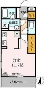 グランツ八瑞仙(ワンルーム/3階)の間取り写真