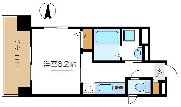 シャローム南小岩(1K/8階)の間取り写真