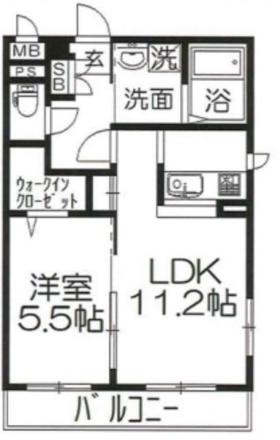 JULIE・MUⅡ(1LDK/2階)の間取り写真