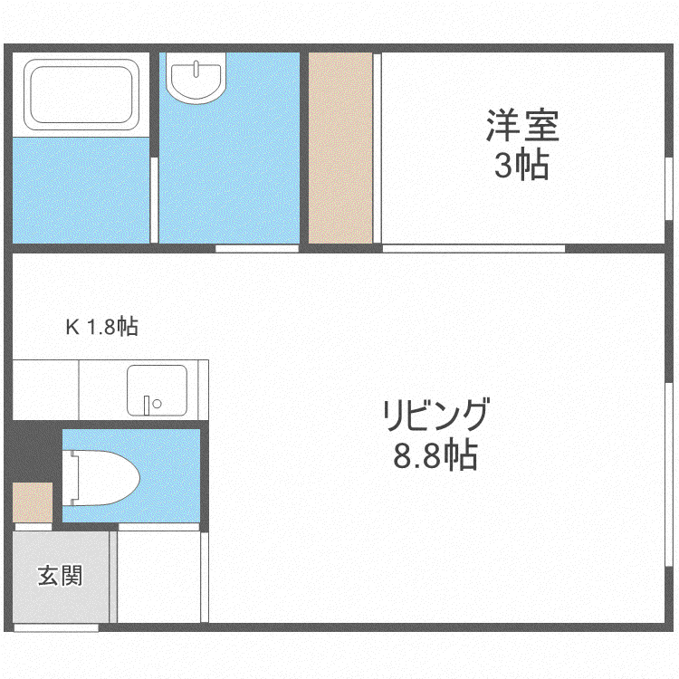 PERLE(1LDK/1階)の間取り写真