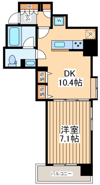 アーバンフラッツ町田(1DK/11階)の間取り写真