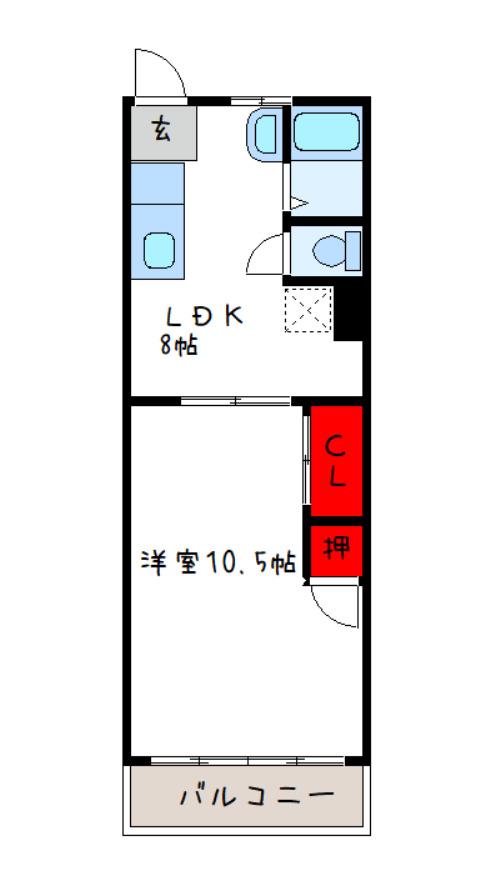 スペース八尾(1LDK/2階)の間取り写真