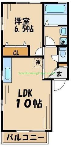 リビングタウンSAKURAI(1LDK/1階)の間取り写真