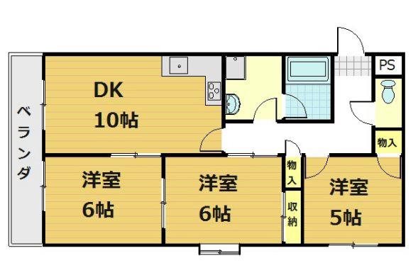 第39長栄リビエール宇治(3LDK/2階)の間取り写真