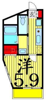 ソリッド堀切菖蒲園 弐番館(1K/2階)の間取り写真