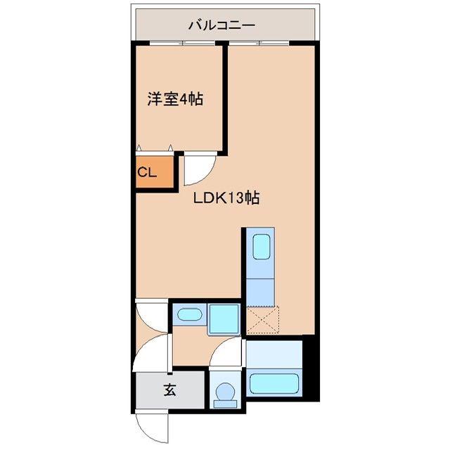 薮田マンション(1LDK/2階)の間取り写真