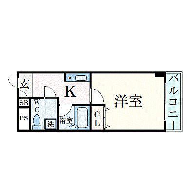 F・Hグリーンロイヤル高槻(1K/3階)の間取り写真