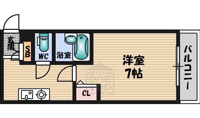 サンメゾン吹田(1K/3階)の間取り写真