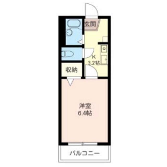 ヴィエント日吉(1K/3階)の間取り写真