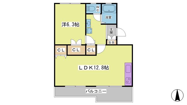 ロイヤルマンション2号棟(1LDK/4階)の間取り写真