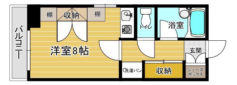 ベイサイドさくら(ワンルーム/4階)の間取り写真