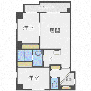 QUALIA(2LDK/6階)の間取り写真