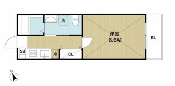 LA VITA竹ノ塚(1K/1階)の間取り写真