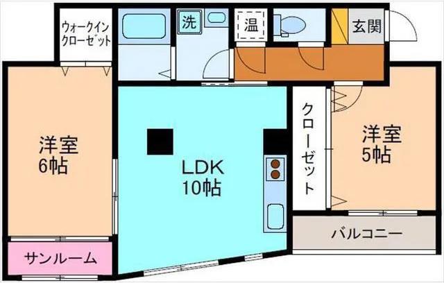ノースフィールド(2LDK/3階)の間取り写真