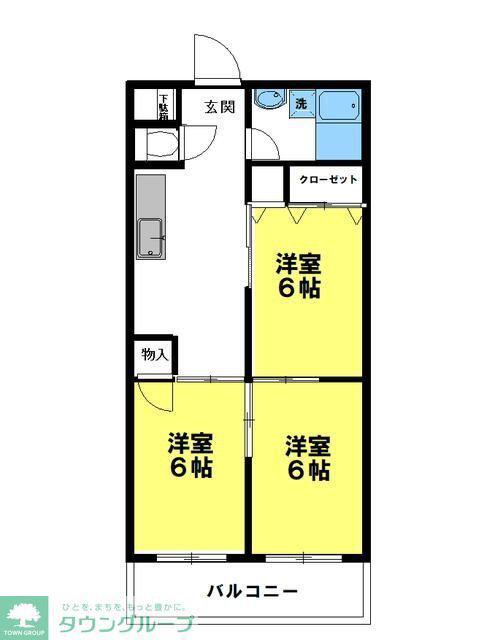 ラムールド峰(3DK/2階)の間取り写真