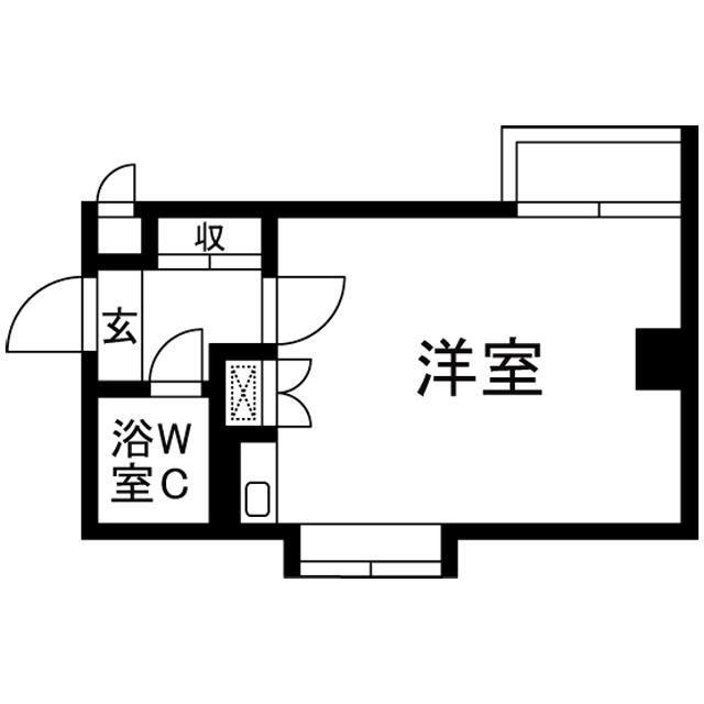 大地グランハイムV(ワンルーム/7階)の間取り写真