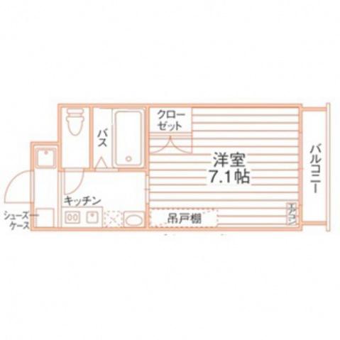 パティオ成城(1K/2階)の間取り写真