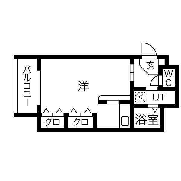 ラフィネス薬院ウエストタワー(1K/9階)の間取り写真