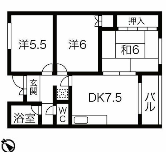 WAKOマンション(3DK/3階)の間取り写真