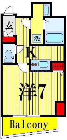 ミルーナヒルズ西新井大師ウエスト(1K/7階)の間取り写真