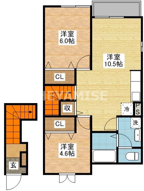 フリージアM(2LDK/2階)の間取り写真