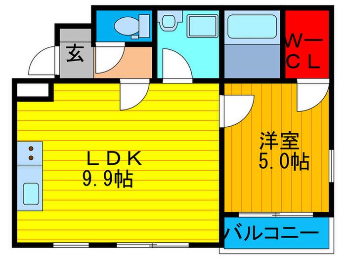 SOL VIDA加島(1LDK/1階)の間取り写真