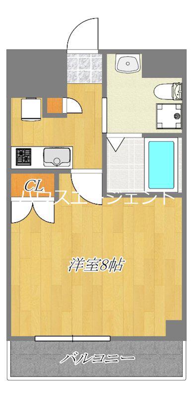 ウエスト VINE I(1K/5階)の間取り写真
