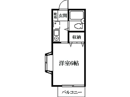 Yフォレスト(1K/2階)の間取り写真