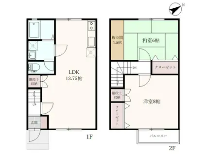 メイクアーデンA(2LDK/1階)の間取り写真
