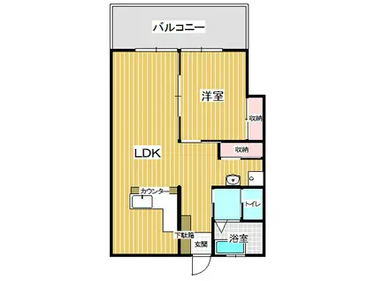 第1露木ハイツ(1LDK/1階)の間取り写真