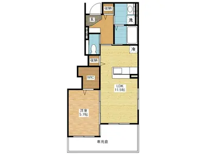 グリーンガーデン壱番館(1LDK/1階)の間取り写真