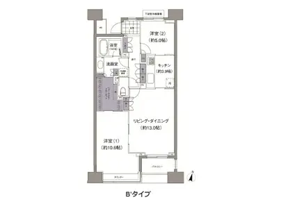 アビティ目黒(2LDK/3階)の間取り写真