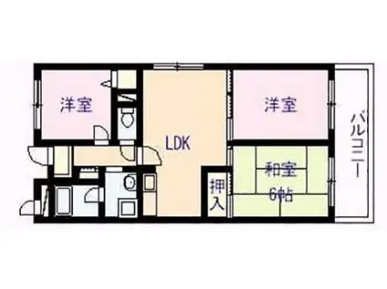 ハイグレード国分(3LDK/2階)の間取り写真