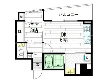 フォートレスコート(1DK/4階)の間取り写真