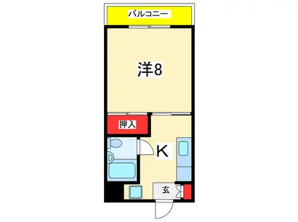 メゾンドコリン(1K/3階)の間取り写真