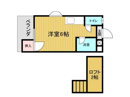 PRIME折尾(ワンルーム/2階)の間取り写真